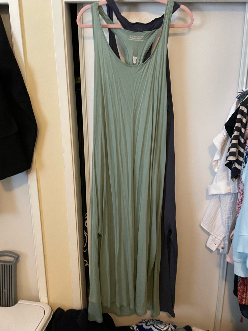 Victoria's Secret Sage Green and Blue Cotton Racerback Maxi Dresses